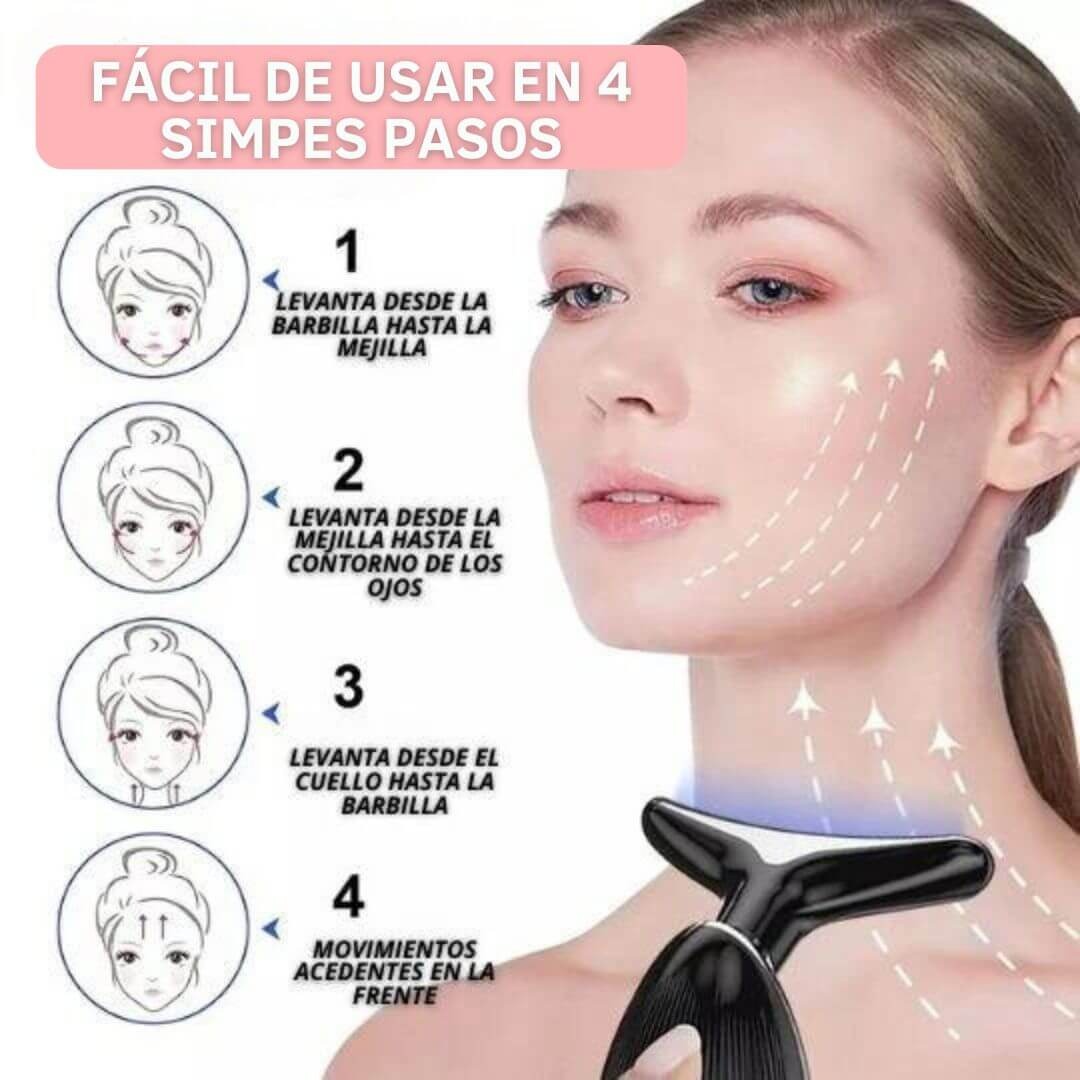 Masajeador facial cuello led anti edad