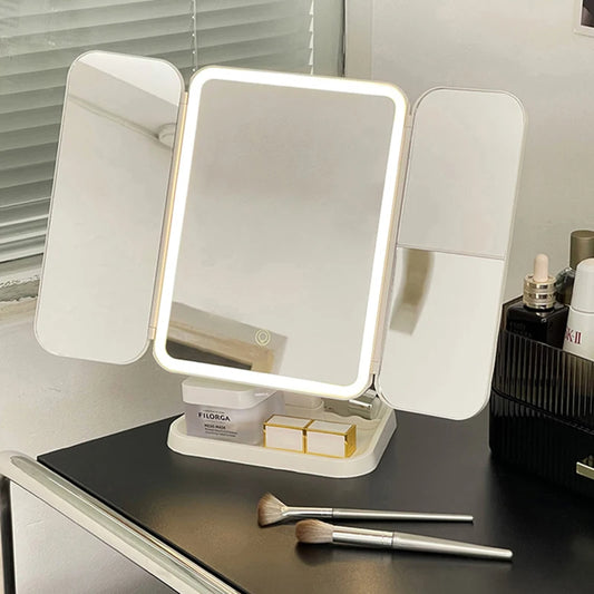 Espejo Luz LED Plegable Maquillaje