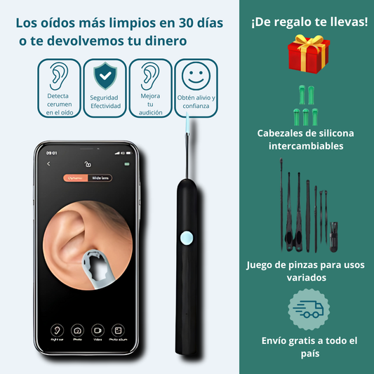 Limpieza de Oídos Inteligente con Cámara HD.